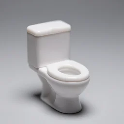 a very tiny toilet, close up macro photography, shallow focus, bokeh, studio lighting