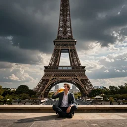 photo of an englishman drinking beer in paris