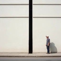 a man standing at the end of a painterly sewer wall