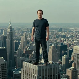 Movie still of Mark Zuckerberg on top of skyscraper in King Kong (2005)