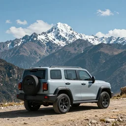 a car on a mountain