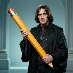 palpatine holding a giant pencil