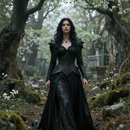 Beautiful art portrait of a female fantasy sorceress in a dark mystical fantasy ruin surrounded by lush spring time forest ,masterpiece, trending on artstation, unreal 5, DAZ, hyperrealistic, octane render, dungeons and dragons, dynamic lighting