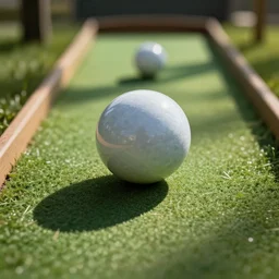 that mini - golf ball has such a weird shape