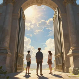 standing before the gates to god's heaven, by greg rutkowski, chris tulloch mccabe, valentina remenar and asher duran, digital art, concept art, trending on artstation