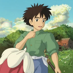 still from anime sci-fi movie by Studio Ghibli,  illustrations by Hayao Miyazaki, by Masamune Shirow