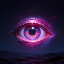 the illuminati\'s all seeing eye, synthwave neon dark album cover design, digital art