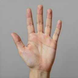 study of a right small palm with 5!! five!!! straight fingers, detailed, precise, studio lighting, oil painting, matte painting, award - winning, smooth, realistic, hyperrealism,
