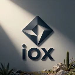 an original and creatively clever abstract, geometric, modern, tech - business logo for iox
