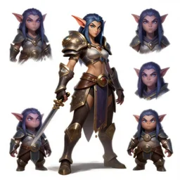 concept art of a League of Legends female Yordle warrior