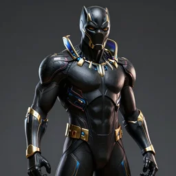 cyberpunk marvel black panther as a cyborg, artstation and deviantart character concept, hyper realistic, 4 k, 8 k