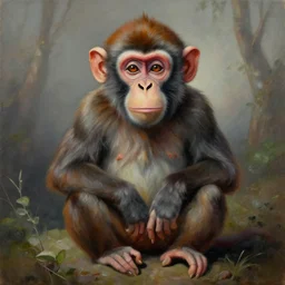 monkey nirvana, surrealism, oil on canvas, high detail, artstation