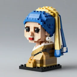 girl with a pearl earring, made out of legos, ultra realistic, 8k