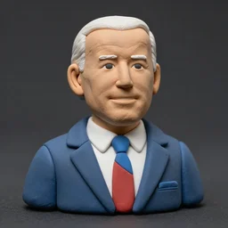 a clay sculpture of joe biden t