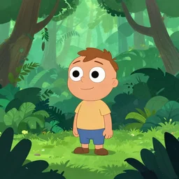 jungle scene, style of John Kricfalusi