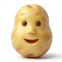 a potato with human face shapes