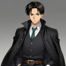 Levi Ackerman, elegant, 2d, ultra highly detailed, digital painting, smooth, sharp focus, artstation, art by Tsutomu Nihei