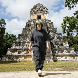 Billie Eilish walking in Guatemala's Tikal