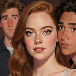 emma stone portrait julio cesar and isabelle staub and david ardinaryas lojaya, disney cartoon face, glamorous, character art, digital illustration, big eyes, semirealism, realistic shaded perfect face, fine details, realistic shaded lighting, soft and blurry
