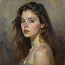 portrait of a woman, wonderful background, abstract expressionism, artstation