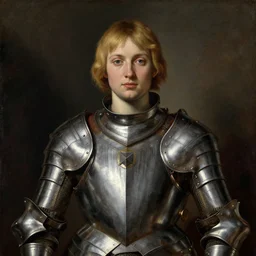 saoirse ronan, short blonde hair, wearing maximilian armour, oil painting by titian, hard focus