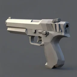 low poly model of gun toon shading  unreal engine trending on artstation