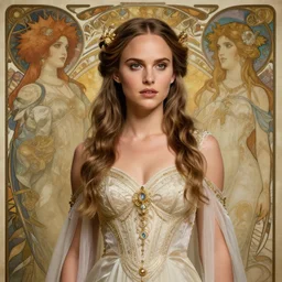 Natalie Portman wearing Kida's outfit from atlantis, cute, fantasy, intricate, elegant, highly detailed, digital painting, 4k, HDR, concept art, smooth, sharp focus, illustration, art by artgerm and H R Giger and alphonse mucha