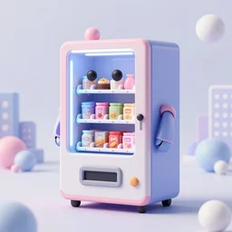 friendly sentient robot vending machine smiling with a face of pastel led lights, made of cheap materials, selling cheap junk food in a city comprised of light matter, set in the distant future, plants, light prisms, rainbow diffraction, steampunk, cyberpunk, robots, warm lights, anime, vhs distortion, art style mimics starlight brigade by game grumps