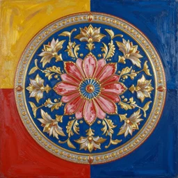 popular decorative ornamentic art painting with contrasting composition