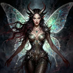 symmetry!! gantz portrait of megan fox as a fairy, unholy, intricate, highly detailed, dynamic lighting, digital art, digital painting, artstation, terence nielsen, sharp focus, illustration, art by artgerm and greg rutkowski and moebius, 8 k