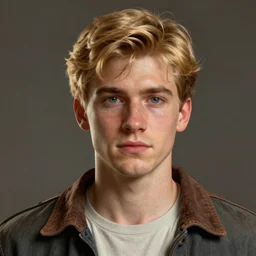 A videogame portrait of a blond young Irish man. Dressed in 1980s style. Highly detailed, fine Art, high detail, great lighting, 8k resolution, masterpiece, concept art, illustration, clear eyes, painting oil on canvas, octane render, HDR, trending on artstation, 4k, 8k, HD