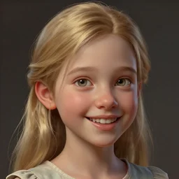 realistic style at CGSociety by WLOP,ilya kuvshinov,krenz cushart,Greg Rutkowski,trending on artstation.Zbrush sculpt colored,Octane render in Maya,Houdini VFX.Realistic close-up face,cute young blonde girl,expressing joy,wearing dress,silky hair, deep eyes.Oil painting.Cinematic dramatic atmosphere,sharp focus,soft volumetric studio lighting.