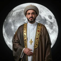 algeria president in the moon realistic octane render