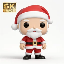 full body 3d render of Santa Claus as a funko pop, Christmas, studio lighting, white background, blender, trending on artstation, 8k, highly detailed