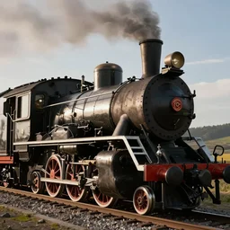 Electron scanning microscope image of a steam locomotive