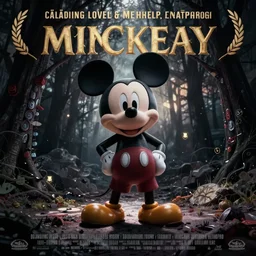 poster of an horror movie starring Mickey Mouse