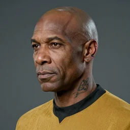ferengi from star trek with tons of ear piercings and tattoos