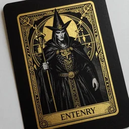 Portrait of the Prince of Entropy, gothic, warlock, high fantasy, black paper, dark atmosphere, detailed, cinematic, ornate, tarot card, highly detailed, ink illustration, golden ratio, 8k,
