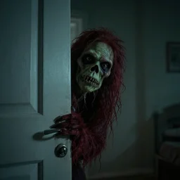 photo of creepy monster peering round your bedroom door
