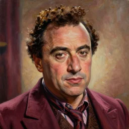portrait of tony soprano as willie wonka in willie wonka and the chocolate factory : willie wonka, film still, detailed realism face in painting, detailed beautiful portrait, oil painting masterpiece, 8 k resolution, smooth, sharp focus, trending on artstation, by rembrandt