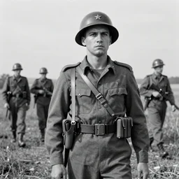 black and white vintage image, modern soldiers, country, i was a solider for you, i did what you asked me to, it was wrong and you knew, country, now i'm just a stranger to you a number, a name it's true, throw me away when you're through, octane render, photo realistic, hyper realistic, 8 k resolution in the style of alvin schwartz.