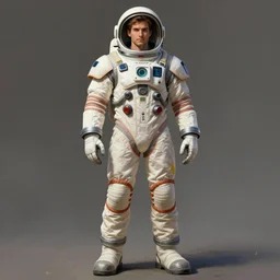 male, space suit, character sheet, concept art, stylized, large shoulders, short torso, long thin legs, exaggerated proportions, concept design