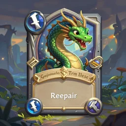 cute naga digital drawing, hearthstone card art