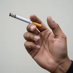 very accurate photo, very coherent image, hyper realistic photo of a human hand holding a cigarette, by Omar Reda, Tim Booth, award-winning shot