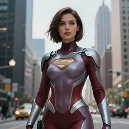 portrait of a futuristic superhero, Chicago behind her, hd, 4k digital art, artstation