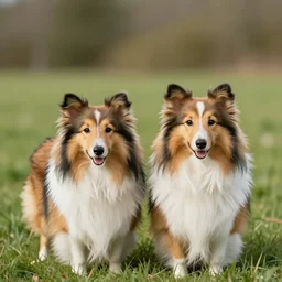 a couple of shetland sheepdog in a style of bojack horsman