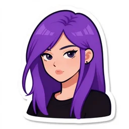 punk rock girl sticker! purple hair
