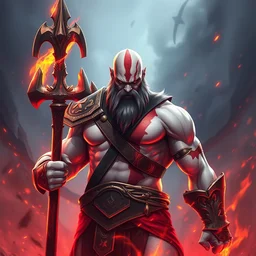 kratos, god of thunder war, trending on artstation, anime 4 k