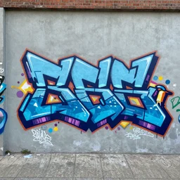 graffiti on a wall cyberpunk