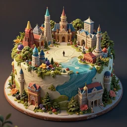 concept art birthday cake, cinematic view, detailed, concept art, high detail, volumetric, vivid, beautiful, trending on artstation, by jordan grimmer, huge scene, art greg rutkowski
